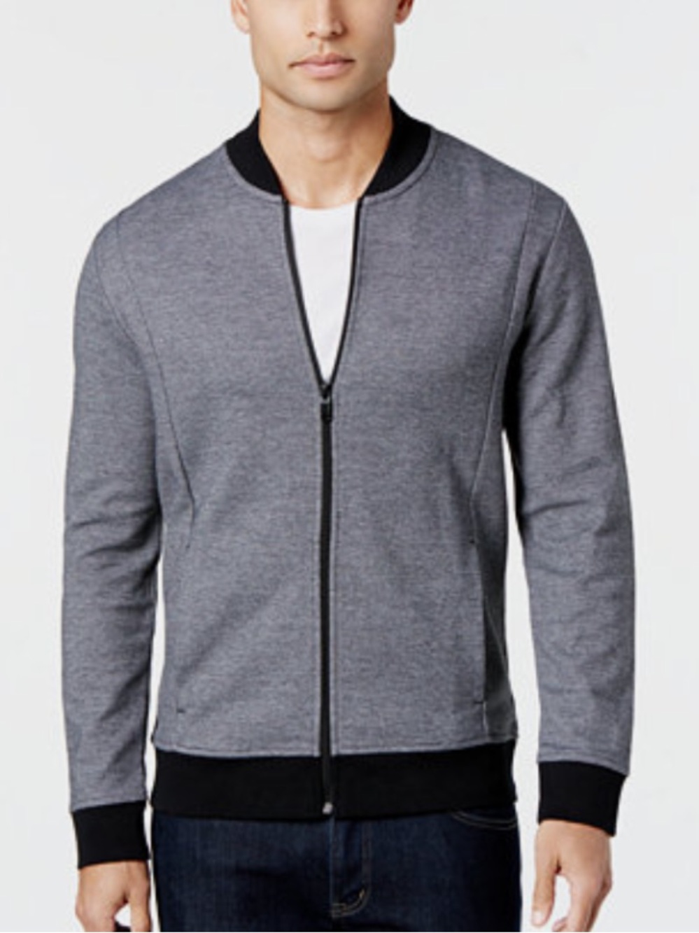 Alfani Slim Pique Bomber Track Jacket